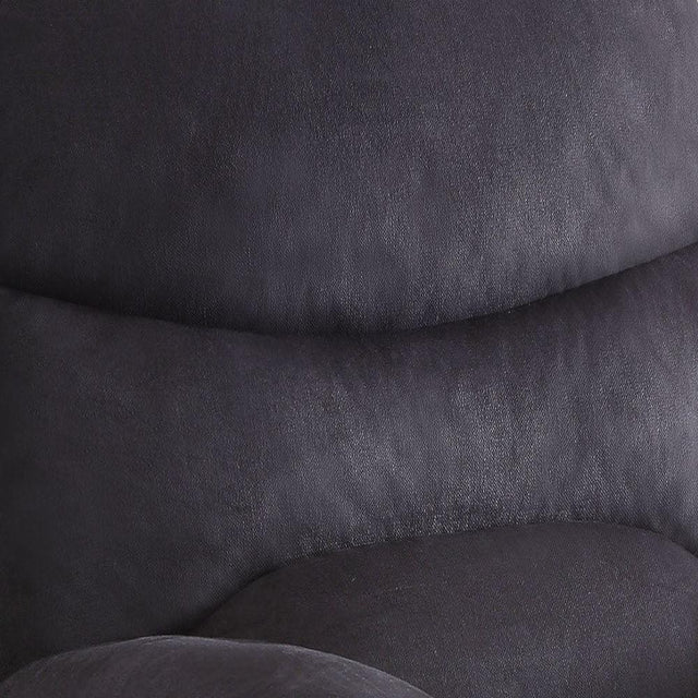 Black Fabric Motion Recliner With Plush Pillow-Top Arms - Omega Lifestyles