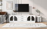 Modern Minimalist White MDF TV Stand With Storage - Sleep Galleria