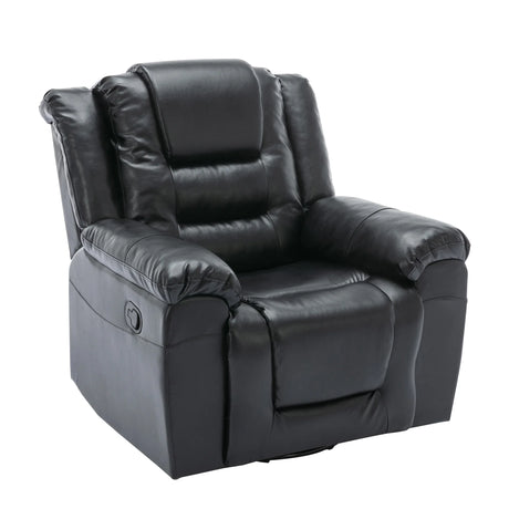 Manual Rocking 360-Degree Swivel Recliner Chair With PU Upholstery - Omega Lifestyles