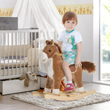 Interactive Plush Brown Baby Rocking Horse Toy - Omega Lifestyles