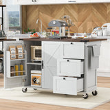 Farmhouse Kitchen Island Cart With Power Outlet - Omega Lifestyles