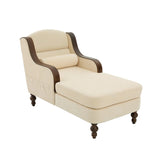 Beige Chenille Upholstered Wide Seat Lounge Chair - Omega Lifestyles