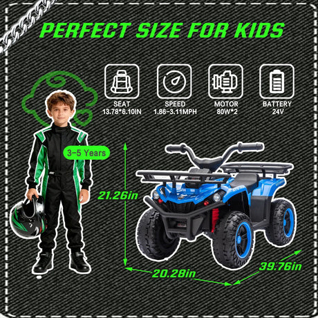 24V High-Power Kids Ride On ATV With Bluetooth - Omega Lifestyles