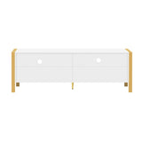 Modern Minimalist White MDF Metal TV Stand With Storage - Sleep Galleria