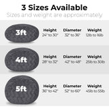 4-Foot Gray Faux Fur Memory Foam Bean Bag Chair - Omega Lifestyles