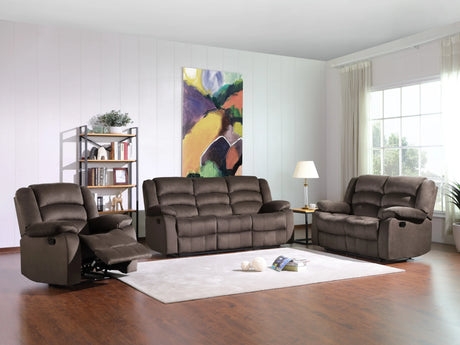 Brown Fabric Upholstered Sofa With Lumbar Support - Omega Lifestyles
