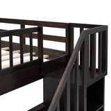 Full-Over-Full Solid Wood Stairway Bunk Bed With Storage - Omega Lifestyles