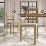 Solid Wood Natural Finish Dining Table And Chair Set - Omega Lifestyles
