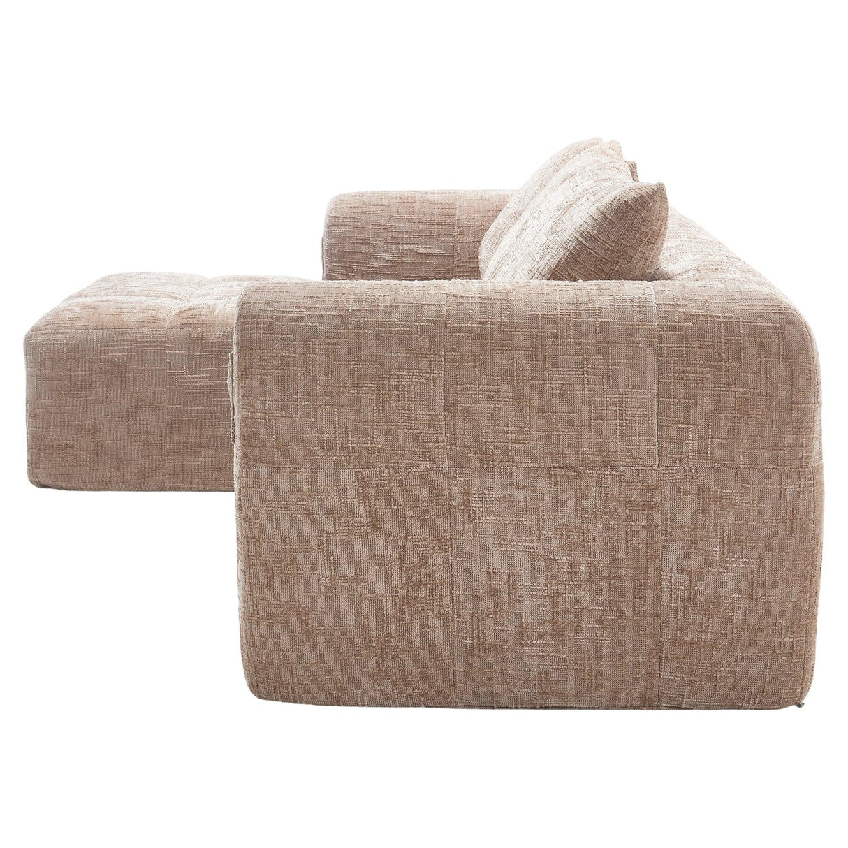 Chenille Modular 3-Seat Sectional Sofa With Side Pockets - Omega Lifestyles