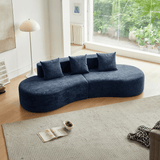 Modern Curved Velvet 5-Seater Armless Sectional Sofa - Omega Lifestyles