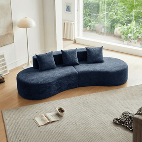 Modern Curved Velvet 5-Seater Armless Sectional Sofa - Omega Lifestyles
