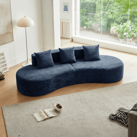Modern Curved Velvet 5-Seater Armless Sectional Sofa - Omega Lifestyles