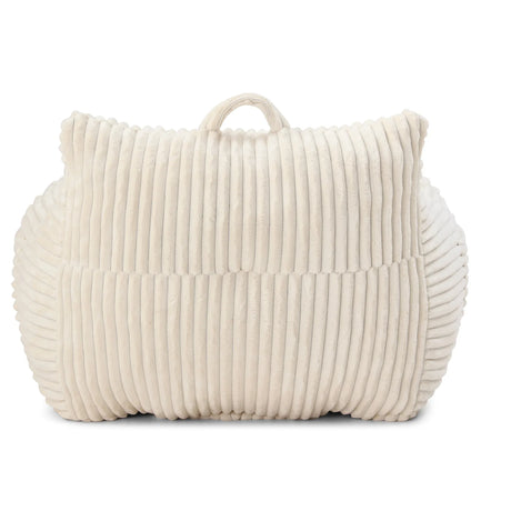 Giant Corduroy Bean Bag Chair With Armrests Footstool - Omega Lifestyles