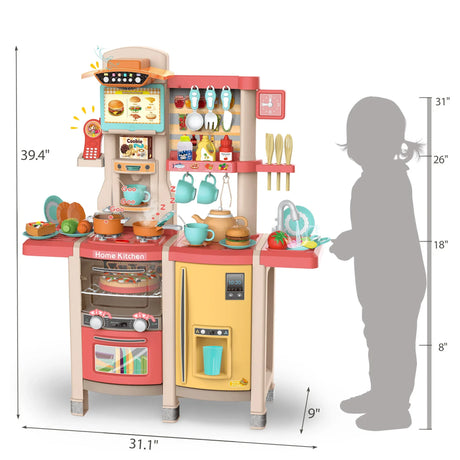 Kids Kitchen Playset Toy With 65 Accessories and Sounds - Omega Lifestyles