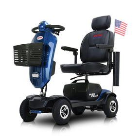 Outdoor Compact Blue 4-Wheel Mobility Scooter With USB Charger - Omega Lifestyles