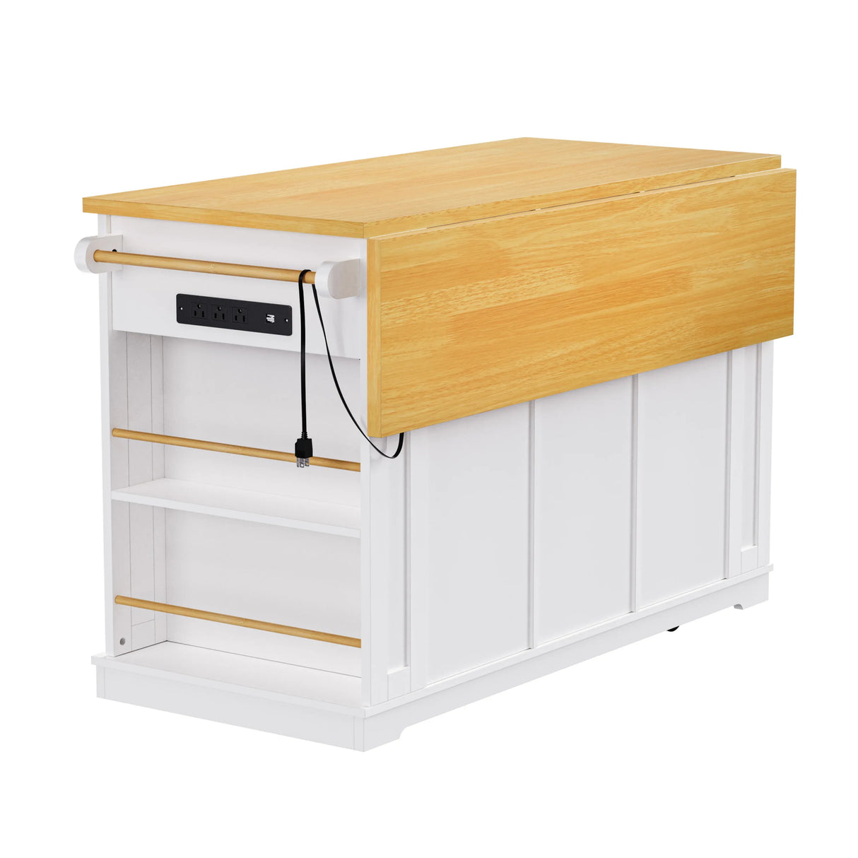 53-Inch Mobile Kitchen Island Set With Storage Drawers - Omega Lifestyles