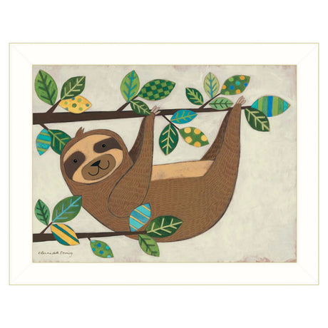 Multicolor Paper Framed Wall Art Hanging Sloth Print - Omega Lifestyles