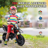 Aprilia Licensed 12V Electric Kids Motorcycle With Training Wheels - Omega Lifestyles