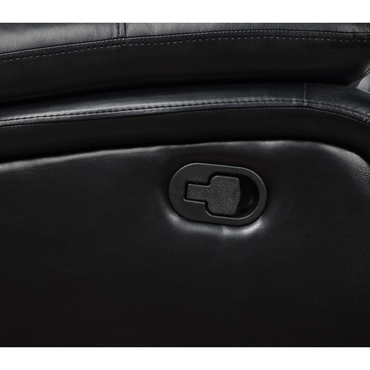 Black Upholstered Manual Reclining Loveseat With Pillow Arms - Omega Lifestyles