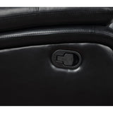 Black Upholstered Manual Reclining Loveseat With Pillow Arms - Omega Lifestyles