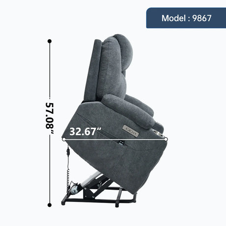 Power Lift Recliner Chair With Massage Heat And USB Ports - Omega Lifestyles