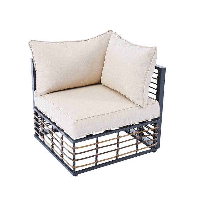 7-Piece Modern Metal Outdoor Patio Sectional Sofa Set - Omega Lifestyles