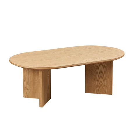 Modern Compact Oak MDF Pedestal Coffee Table - Sleep Galleria