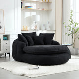 Oversized Chenille Memory Foam Bean Bag Sofa With Pillows - Omega Lifestyles