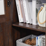 Farmhouse Espresso TV Stand With Fireplace Insert - Sleep Galleria