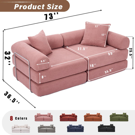 Modular Folding Convertible Corduroy Sofa Bed - Omega Lifestyles
