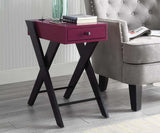Modern Wood Accent Table With USB Port And Drawer - Omega Lifestyles