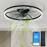 Luxury Crystal Flush Mount Ceiling Fan With Lights - Omega Lifestyles