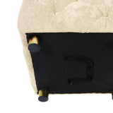 Beige Velvet Storage Ottoman With Concealed Compartment - Omega Lifestyles