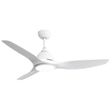 52-Inch White ABS Remote-Controlled Ceiling Fan With Light