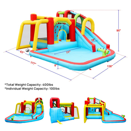 7-in-1 Inflatable Outdoor Water Park Bounce House - Omega Lifestyles