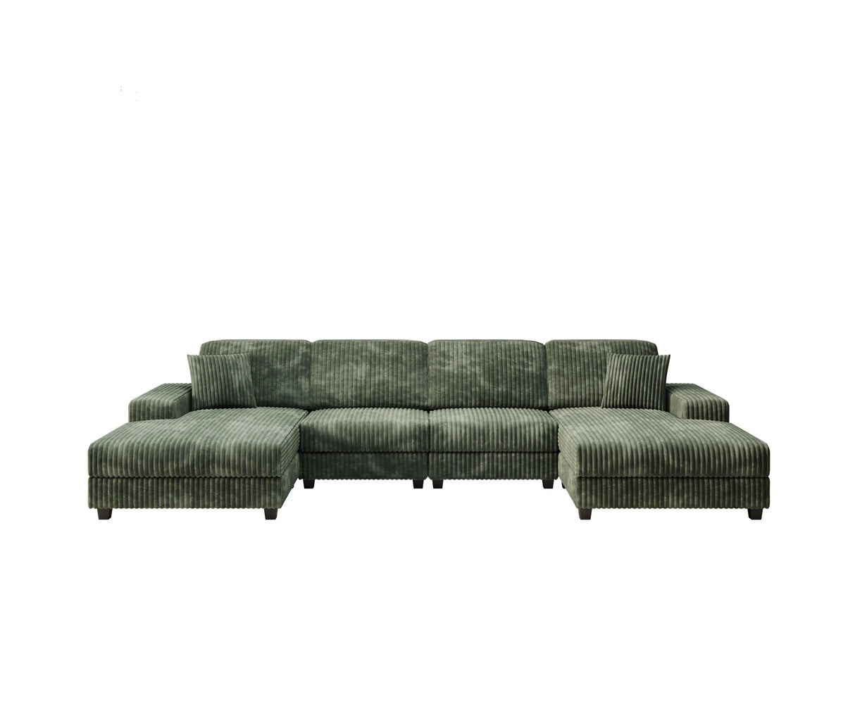 Modern Convertible U-Shaped Corduroy Fabric Sofa - Omega Lifestyles