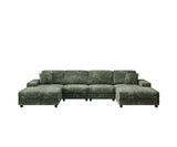 Modern Convertible U-Shaped Corduroy Fabric Sofa - Omega Lifestyles