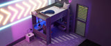 Full Wood Gaming Loft Bed Frame With Desk LED Charging Station - Omega Lifestyles