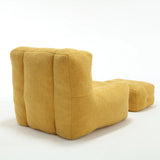 Velvet Memory Foam Bean Bag Chair With Ottoman - Omega Lifestyles