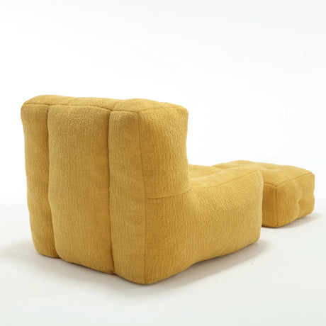 Velvet Memory Foam Bean Bag Chair With Ottoman - Omega Lifestyles