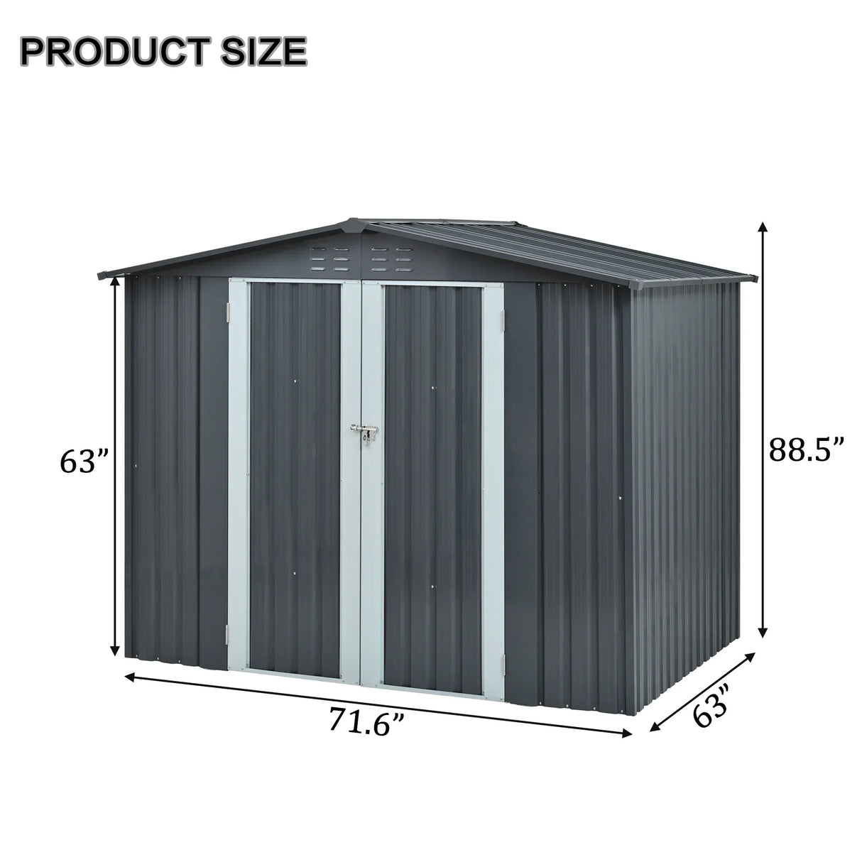 Heavy-Duty Galvanized Steel 6x8ft Outdoor Storage Shed - Omega Lifestyles