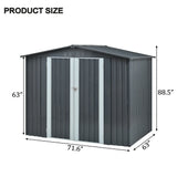 Heavy-Duty Galvanized Steel 6x8ft Outdoor Storage Shed - Omega Lifestyles