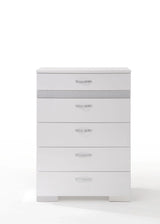 White High Gloss Synthetic Wood Chest With Organizer - Omega Lifestyles