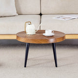 Natural Wood Grain Texture Round Coffee Table - Sleep Galleria