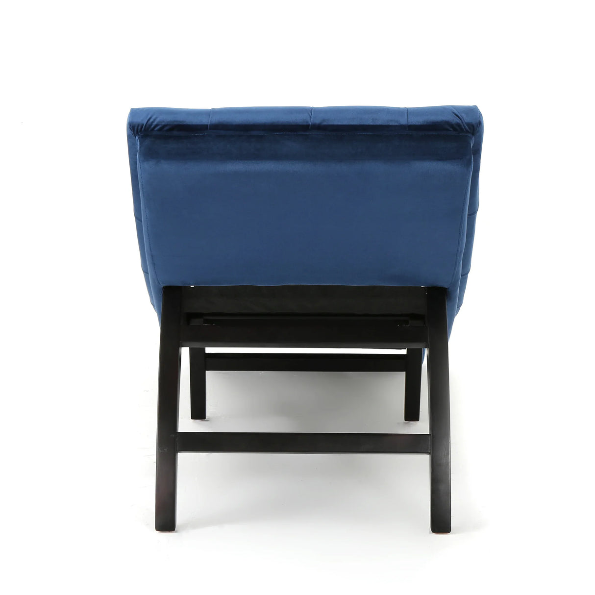 Elegant Tufted Curved Velvet Chaise Lounge Navy Blue - Omega Lifestyles