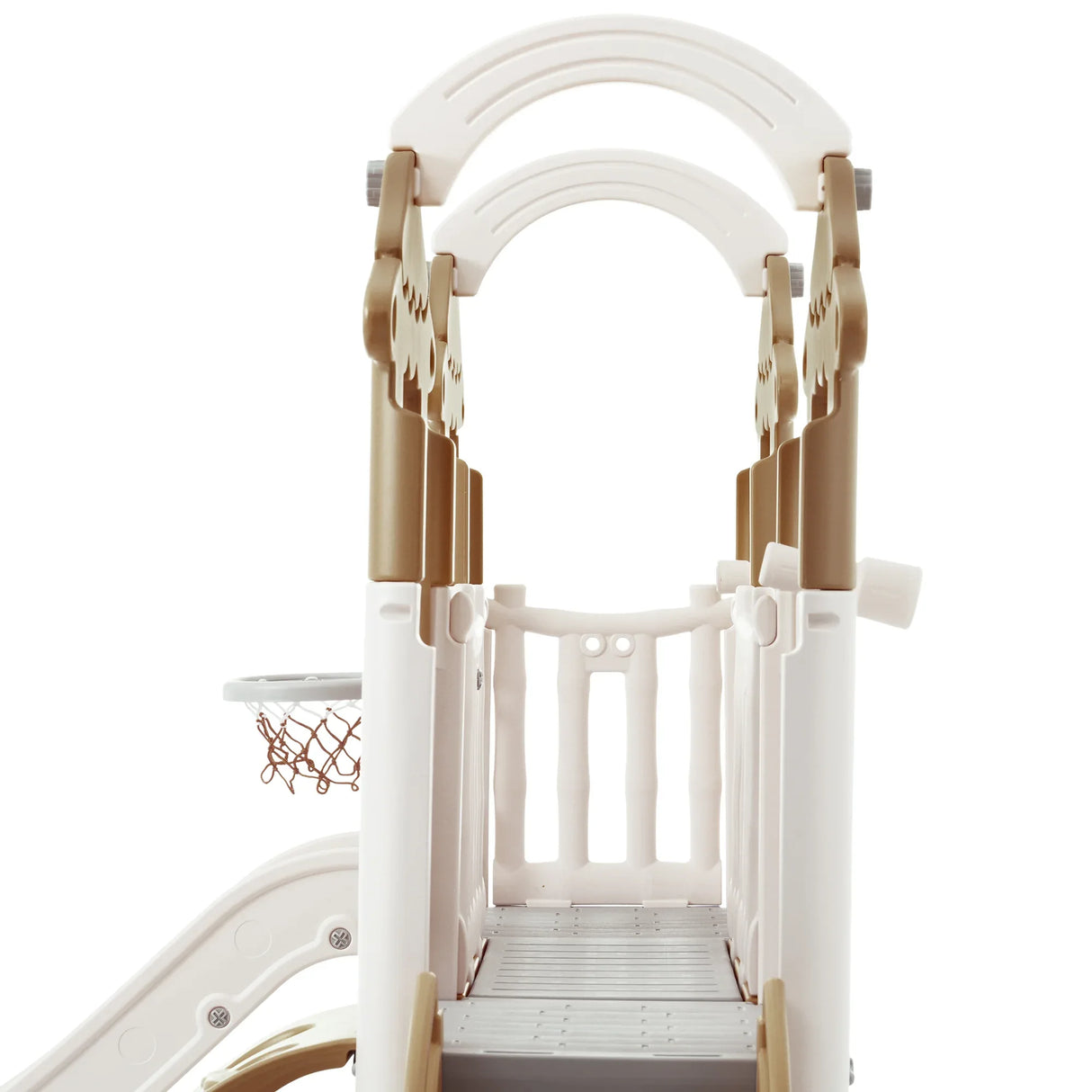 8-in-1 Toddler Freestanding Slide Climber Playset Brown - Omega Lifestyles