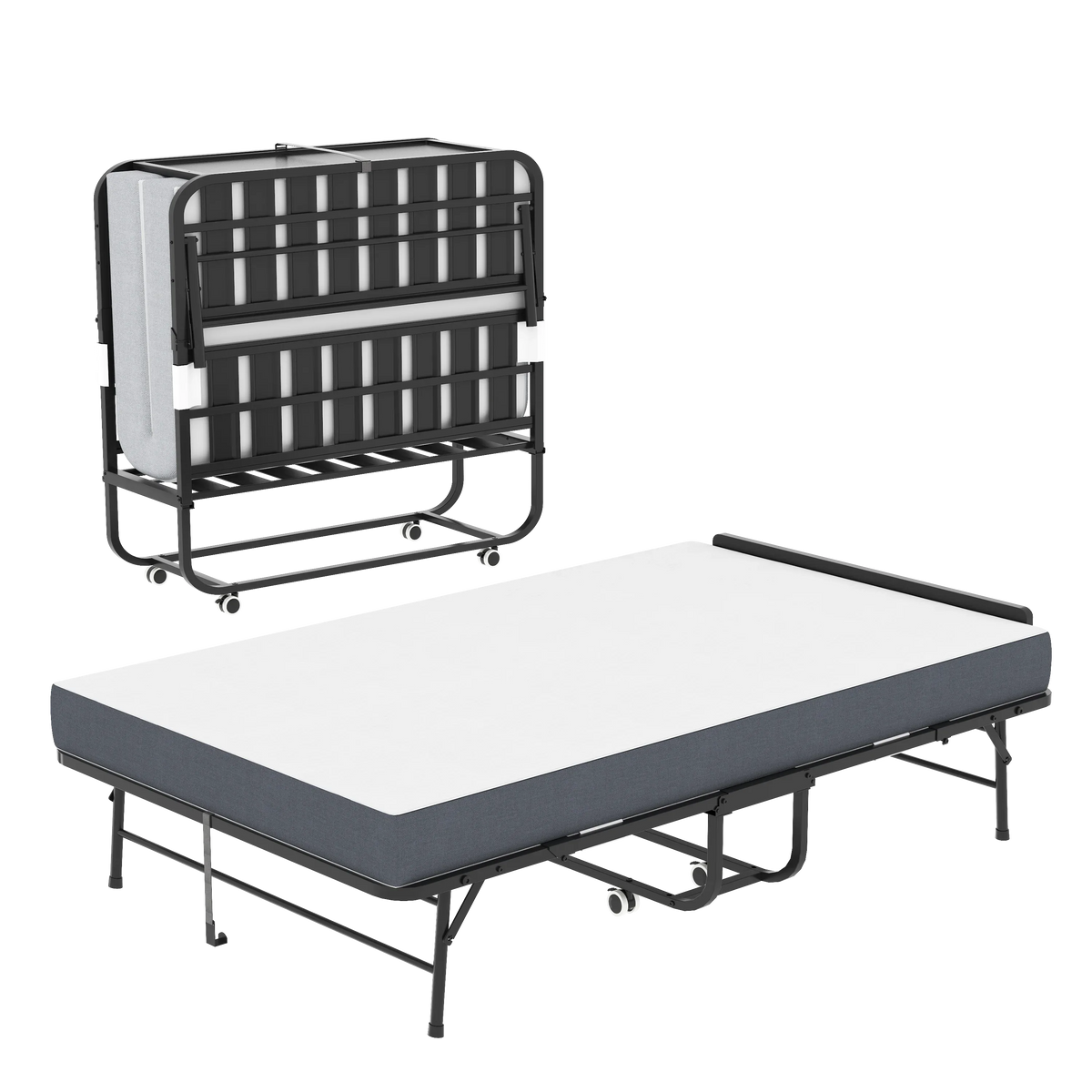 Twin Medium 5-Inch Memory Foam Folding Bed Frame - Omega Lifestyles
