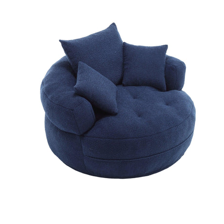 Modern Chenille Circular Sleeper Chair With Throw Pillows - Omega Lifestyles