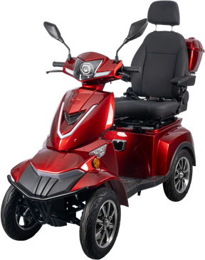 Heavy Duty 4 Wheel Red Mobility Scooter - Omega Lifestyles