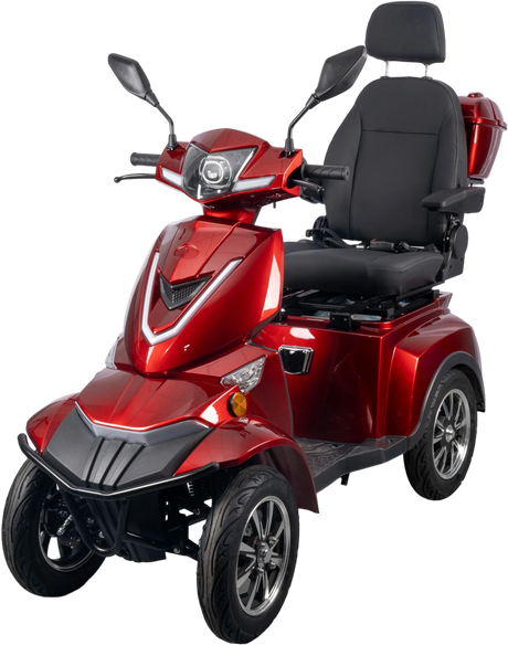 Heavy Duty 4 Wheel Red Mobility Scooter - Omega Lifestyles